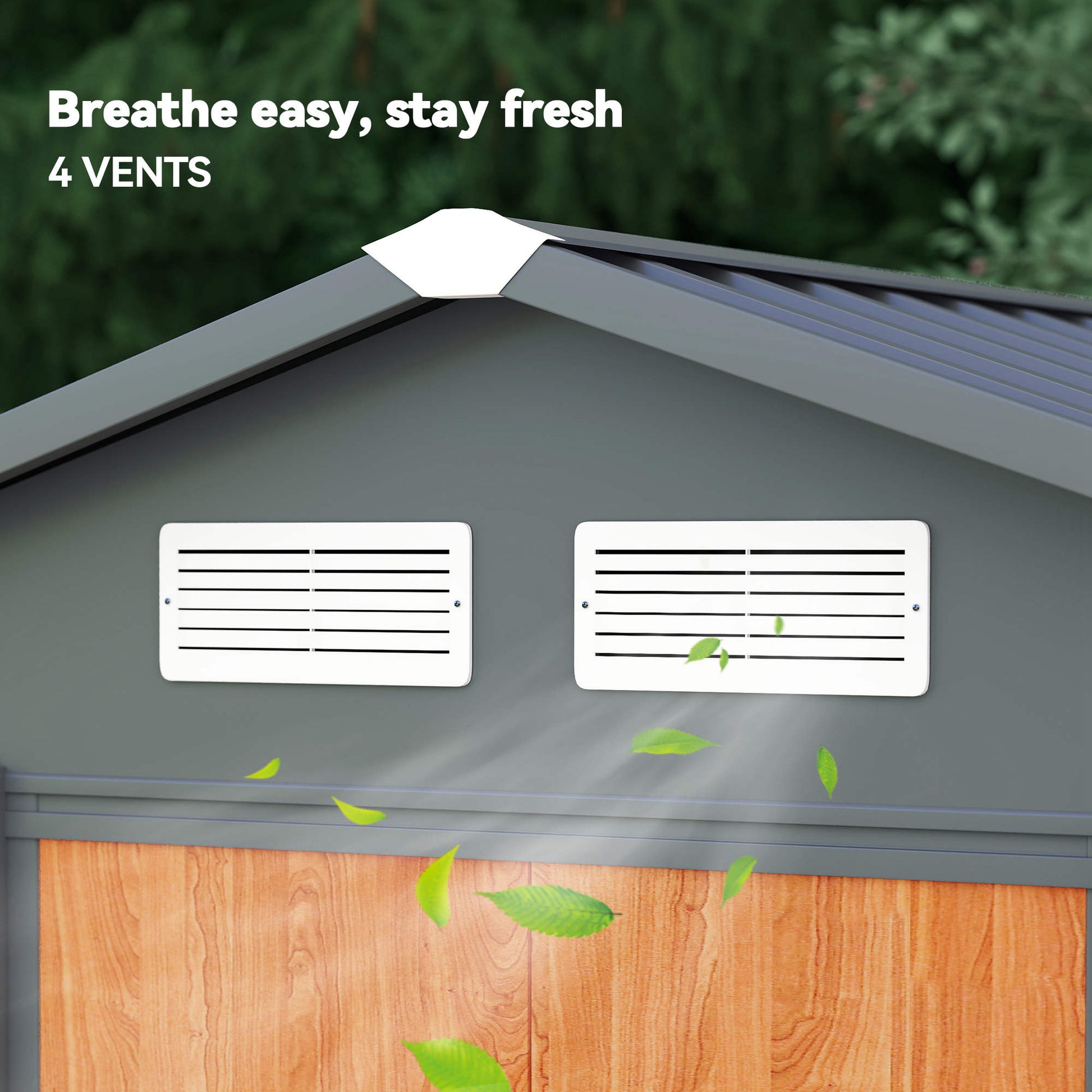 Outsunny 6.5 x 5ft Metal Garden Shed, House Hut Gardening Tool Storage with Ventilations, Sliding Door, Sloped Roof for Garden, Patio, Brown--ChewyGames-ChewyGames