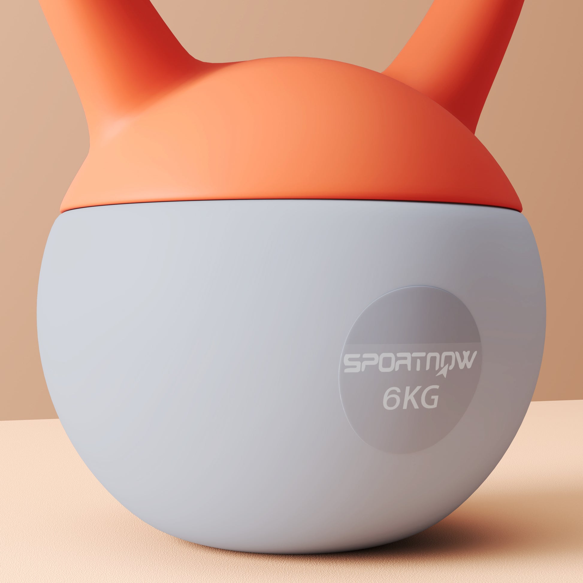 SPORTNOW 6KG Soft Kettlebell with Non-Slip Handle, for Home Gym, Weight Lifting, Strength Training, Orange/Grey-Kettlebells-ChewyGames-ChewyGames
