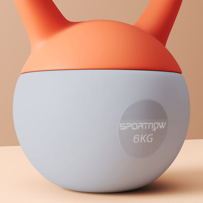 SPORTNOW 6KG Soft Kettlebell with Non-Slip Handle, for Home Gym, Weight Lifting, Strength Training, Orange/Grey-Kettlebells-ChewyGames-ChewyGames