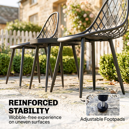 Outsunny 3-Piece Outdoor Bistro Set with 2 Chairs and Round Table for Garden, Balcony, Porch, Black--ChewyGames-ChewyGames