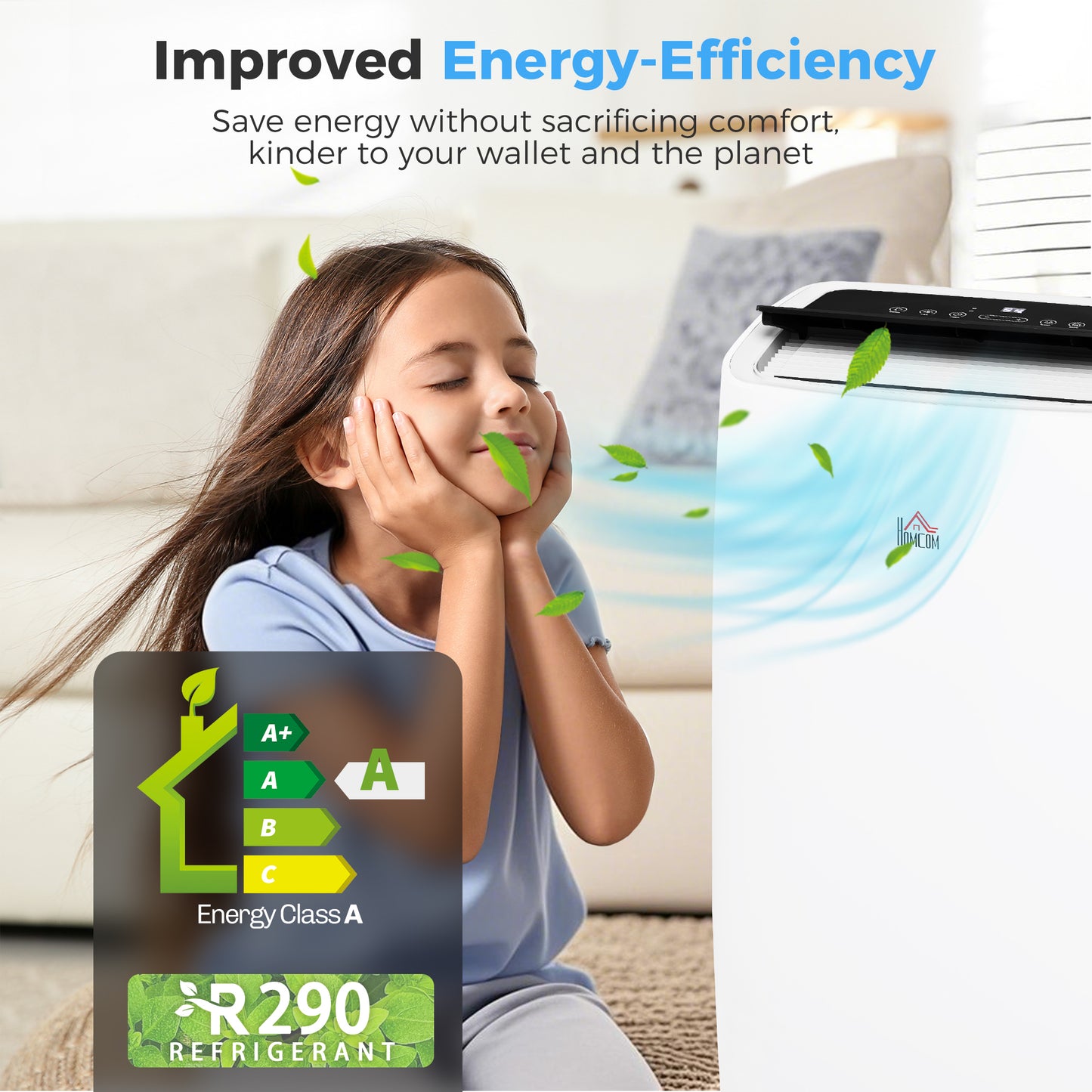 HOMCOM Portable Air Conditioner 14000 BTU, 4-in-1 Air Conditioning Unit, Dehumidifier, Cooling, Fan, Sleep Mode with 2 Speeds, Remote, LED Display, 24H Timer, Window Kit, Child Lock, 40m², Cream