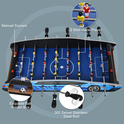 HOMCOM 29 Inch Mini Tabletop Football Foosball Gaming Table  Play Fun Game 74.5L x 36.1W x 12H CM