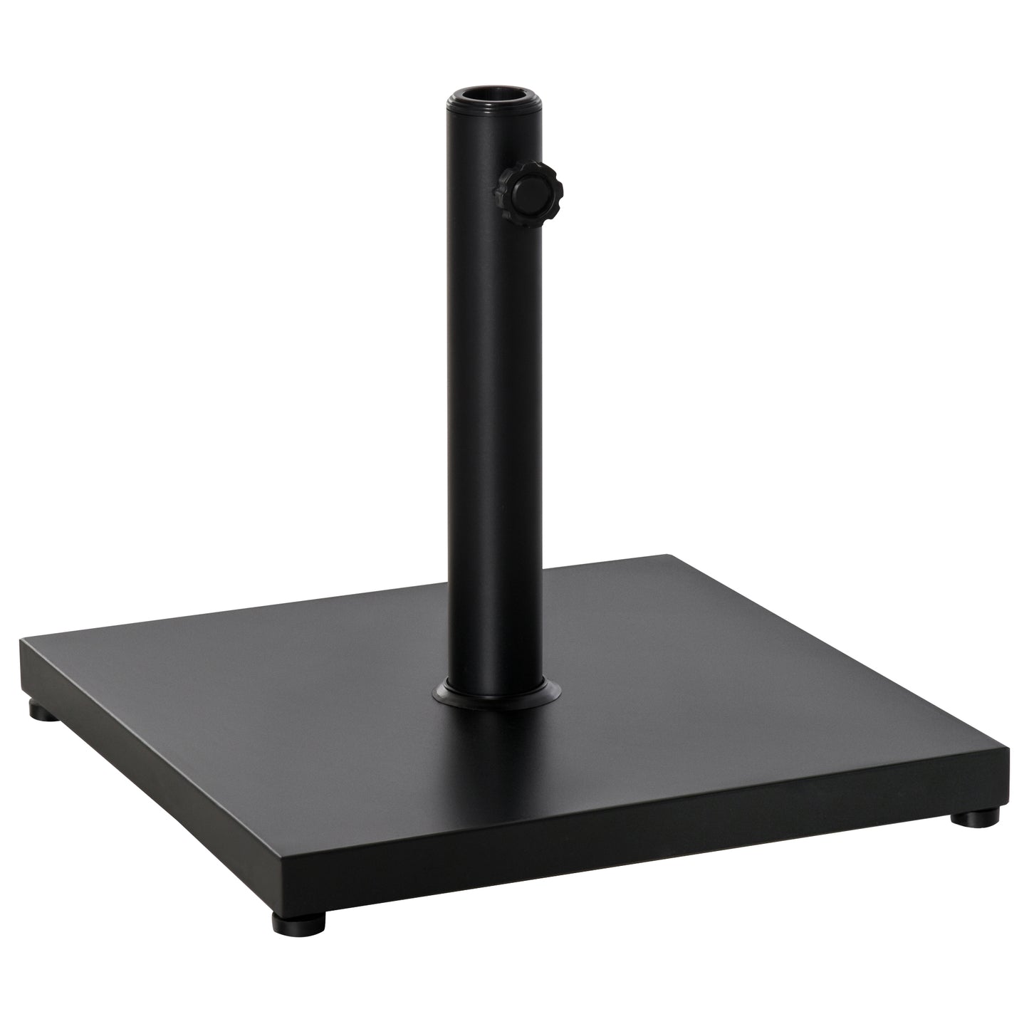 Outsunny Φ35/38/48MM 18KG Steel Square Parasol Stand Base w/ Adjustable Knob Umbrella Stand Garden Patio Outdoor Home, Black