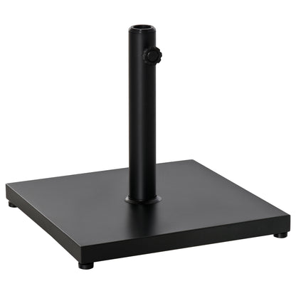 Outsunny Φ35/38/48MM 18KG Steel Square Parasol Stand Base w/ Adjustable Knob Umbrella Stand Garden Patio Outdoor Home, Black