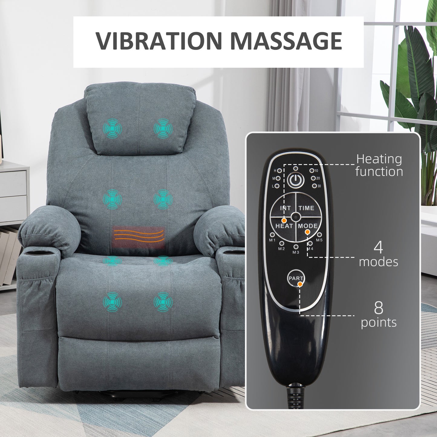 HOMCOM Power Lift Recliner Chair with Pocket Spring, Electric Lift Chair with Wide Backrest, Grey