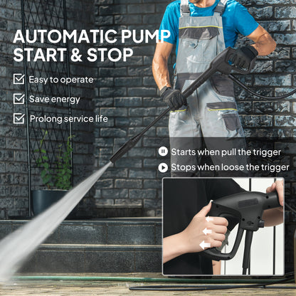 Outsunny 1600W 130-Bar Pressure Washer - Green