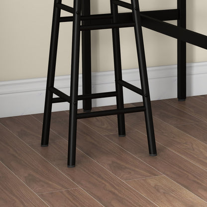 HOMCOM 3 Piece Bar Table Set with 2 Stools, Industrial Bar Table and Stool Set, Dining Table and Chair Set, Grey