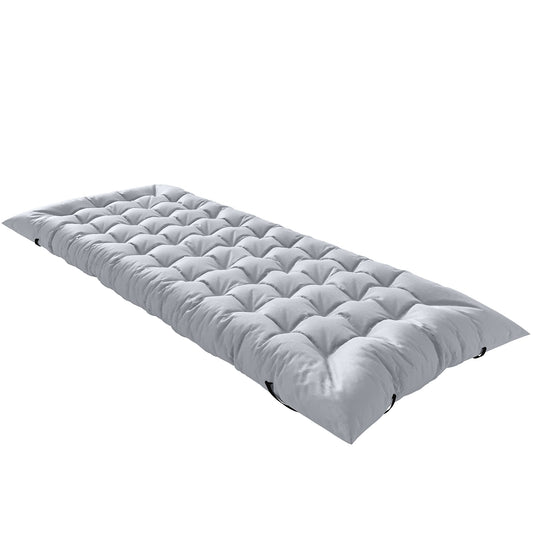 Outsunny Sleeping Mat, Foldable Camping Mattress Pad with Elastic Straps, Light Grey