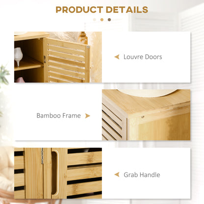 HOMCOM Rustic Shoe Cabinet, 3 Door Shoe Storage Cabinet with 8 Shelves, Natural Wood Finish