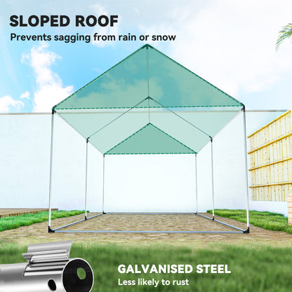 Outsunny Polyethylene Walk-in Polytunnel Greenhouse with Roll-up door and UV-resistant plastic cover, 2 x 3(m), White