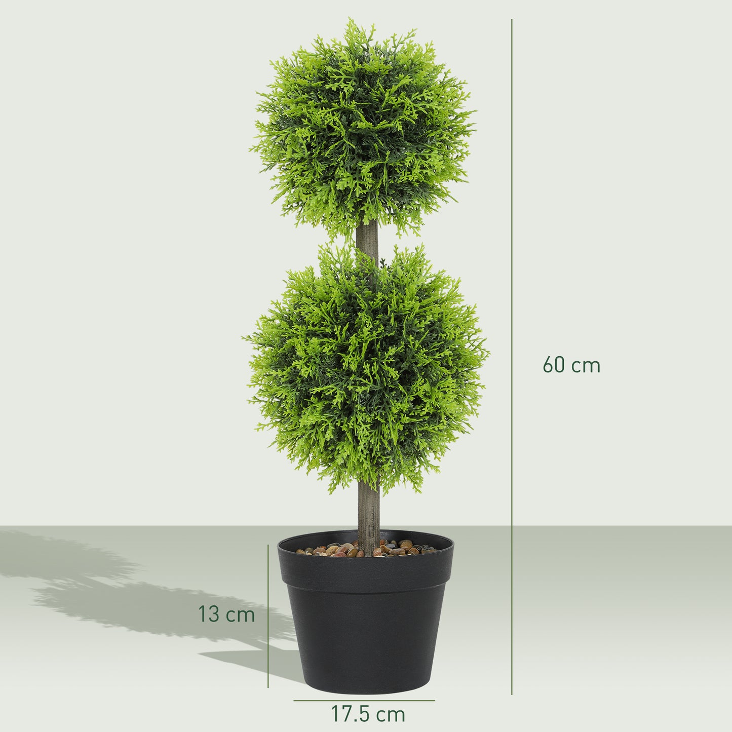 HOMCOM Set of 2 Decorative Artificial Trees, Topiary Ball-shaped Boxwood Trees in Pot, Fake Plants for Home Indoor outdoor Decor, 60cm, 2 Tree Balls--ChewyGames-ChewyGames