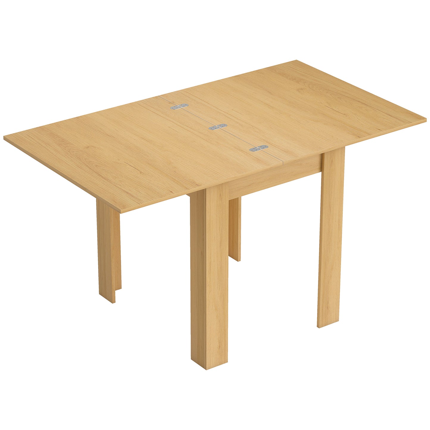 HOMCOM Folding Dining Table for 4-6, Rectangular Extendable Drop Leaf Table for Small Spaces, 140 x 80 x 77.5 cm, Natural