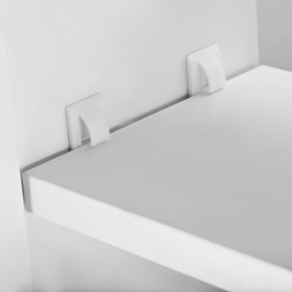 HOMCOM 80 x 15 cm Double Door Bathroom Mirror Cabinet - White