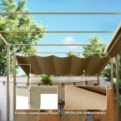 Outsunny 3 x 3m Retractable Roof Metal Pergola - Black