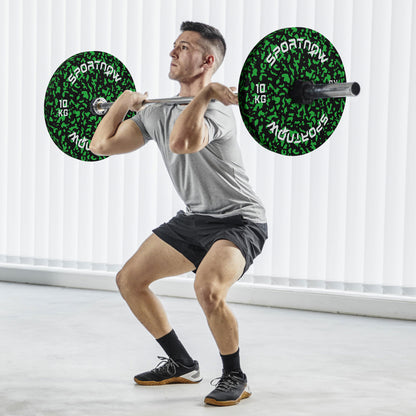 SPORTNOW Olympic Weight Plates with 5cm Holes, for Weight Lifting, 2 x 10kg--ChewyGames-ChewyGames