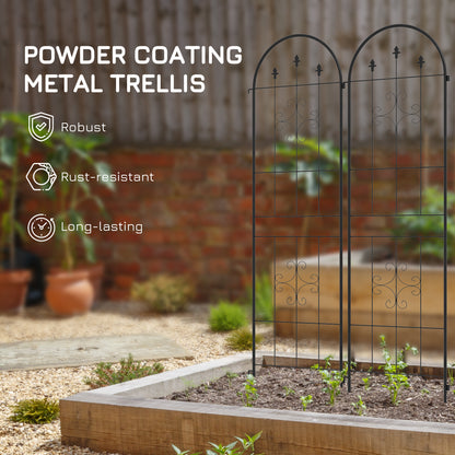 Outsunny Set of Four Spiral Anchor Garden Trellis Panels