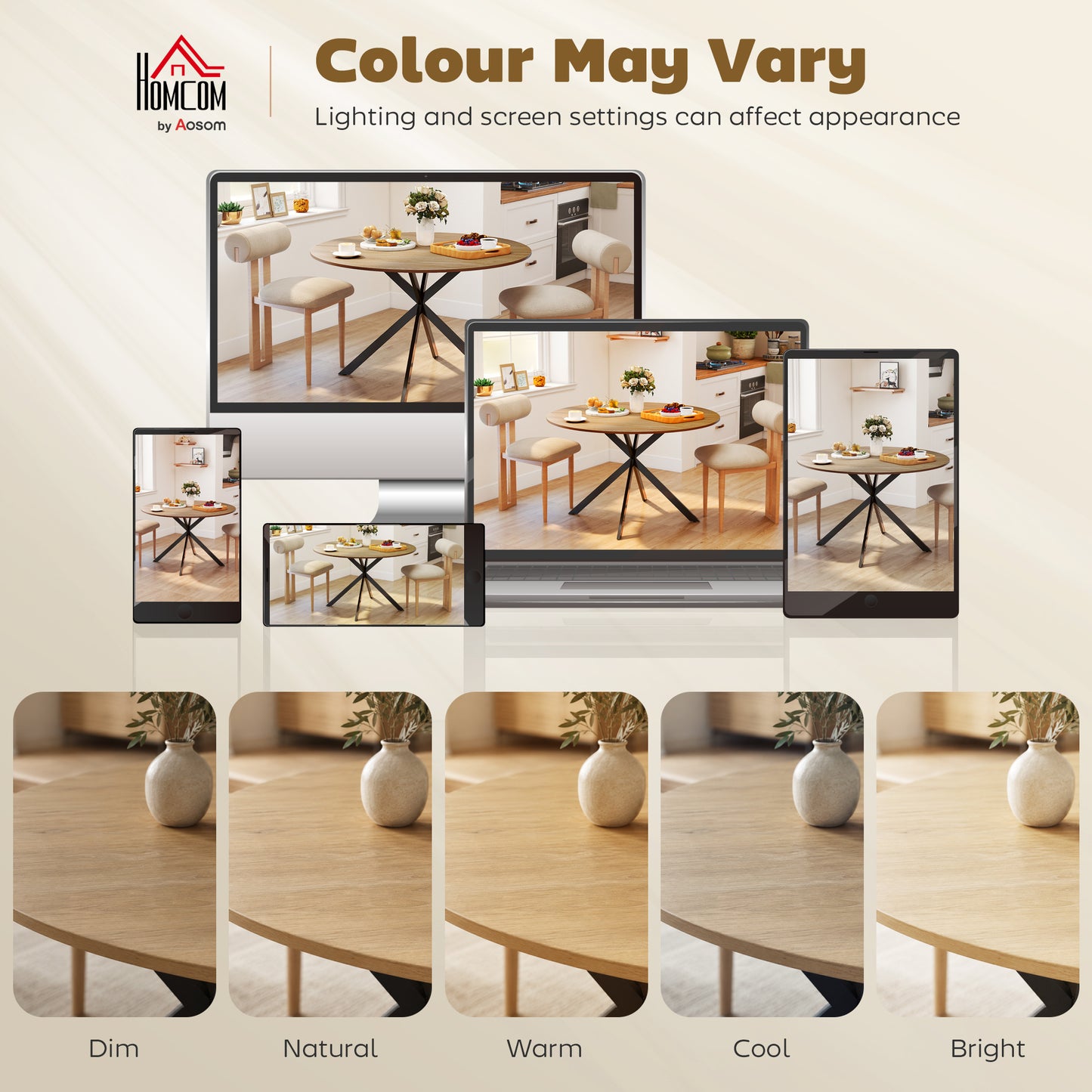 HOMCOM Dining Table for 4, 120 cm Industrial Kitchen Table with Wood Effect Tabletop and Steel Legs, Oak