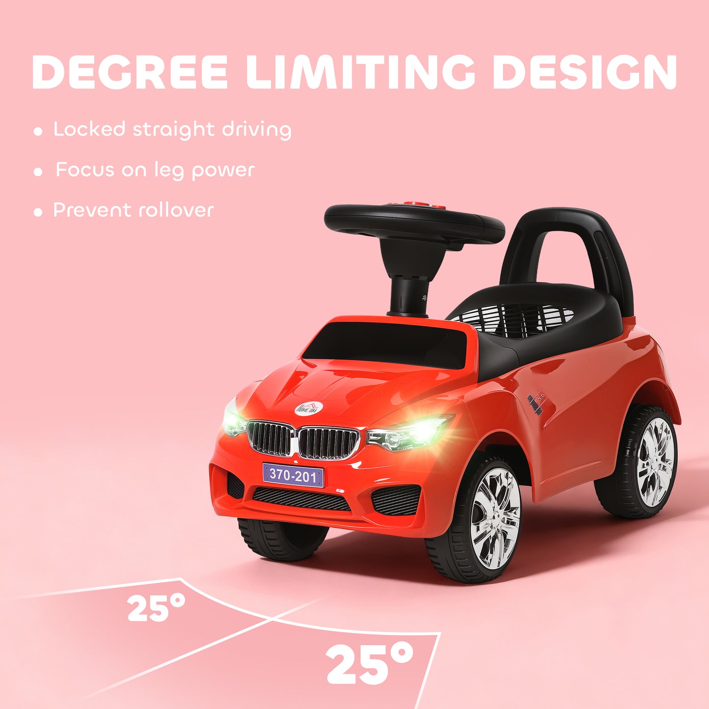 HOMCOM Ride on Car Baby Toddler Walker Foot to Floor Sliding Car Slider, Red