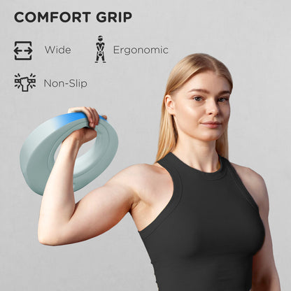 SPORTNOW 6kg Kettlebell, Kettle Bell with Wide Handle for Home Gym, Weight Lifting, Strength Training, Light Grey