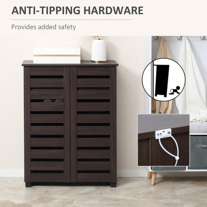 HOMCOM 15 Shoe Storage Cabinet - Wood-Effect