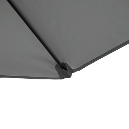 Outsunny 2.5M Garden Cantilever Parasol, Offset Roma Patio Umbrella Hanging Sun Shade Canopy Shelter with 360° Rotation and Cross Base, Dark Grey