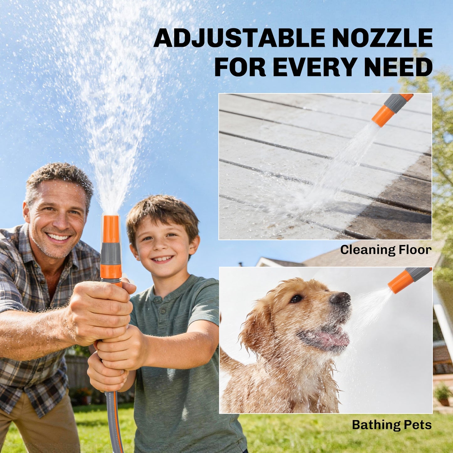 Outsunny Retractable Hose Reel Wall Mounted, 40+2m Garden Hose Pipe Reel with Auto Retraction, Self-Locking, Orange