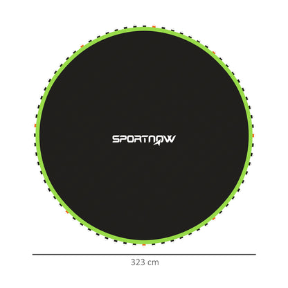 SPORTNOW Replacement Trampoline Mat with Spring Pull Tool, 72 V-Hooks, for 12ft Trampoline using 14cm Springs, Green