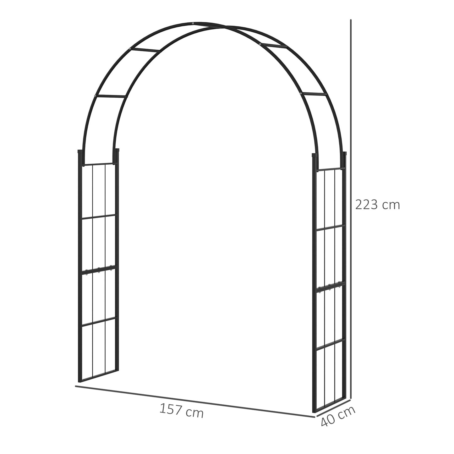 Outsunny 223cm Garden Arch Trellis, Outdoor Wedding Arbor for Ceremony for Climbing Roses, Vines and Plants--ChewyGames-ChewyGames