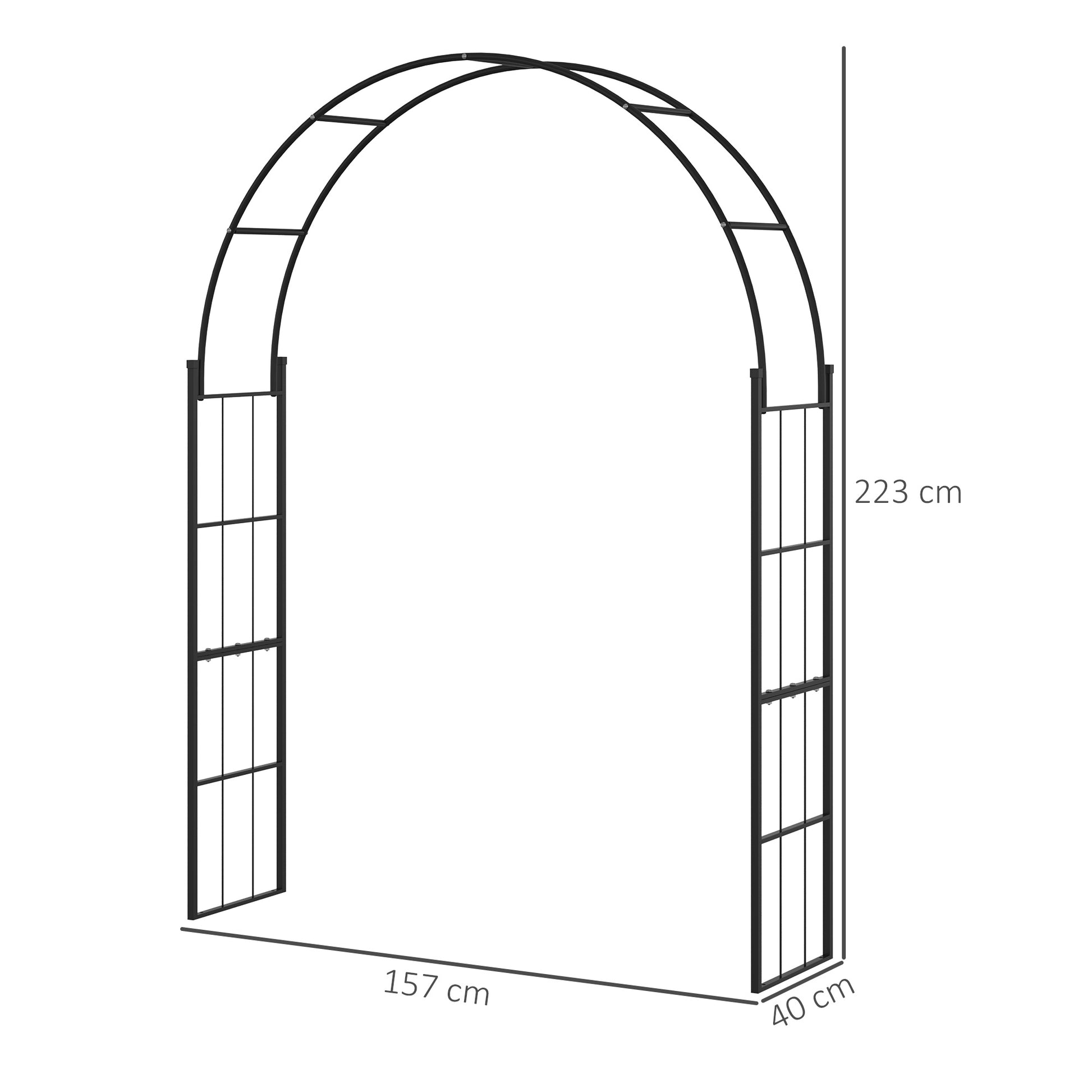 Outsunny 223cm Garden Arch Trellis, Outdoor Wedding Arbor for Ceremony for Climbing Roses, Vines and Plants--ChewyGames-ChewyGames