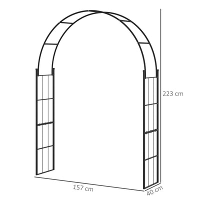 Outsunny 223cm Garden Arch Trellis, Outdoor Wedding Arbor for Ceremony for Climbing Roses, Vines and Plants--ChewyGames-ChewyGames