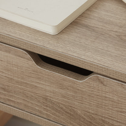 HOMCOM Floating Nightstands Set of 2, Wall Mounted Bedside Table with Drawer for Bedroom, Natural