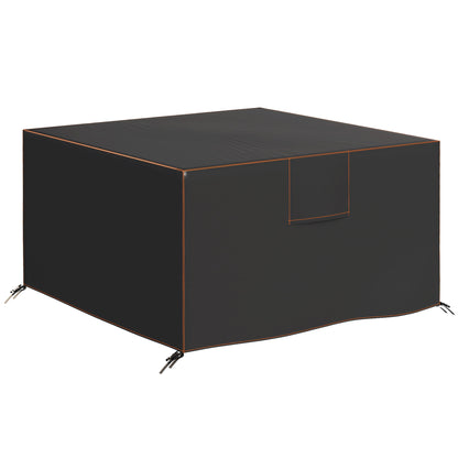 Outsunny Garden Furniture Cover, Waterproof Patio Furniture Cover with Air Vent, 420D Oxford Fabric, 125 x 125 x 74 cm, Black
