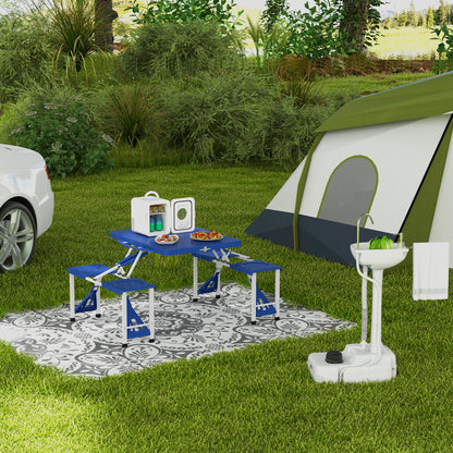 Outsunny Camping Sink, 17L Portable Hand Wash Station with Towel Holder, Soap Dispenser and Rolling Wheels, Outdoor Sink for Events, Gatherings, Worksite