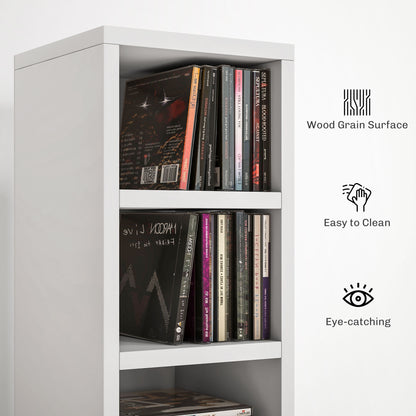 HOMCOM 204 CD Tall Narrow Media Storage Tower - White--ChewyGames-ChewyGames