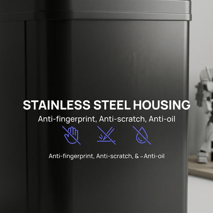 HOMCOM 50L Sensor Bin with Soft-Close Lid, Stainless Steel Automatic Touchless Motion Sensor Kitchen Bin, Black