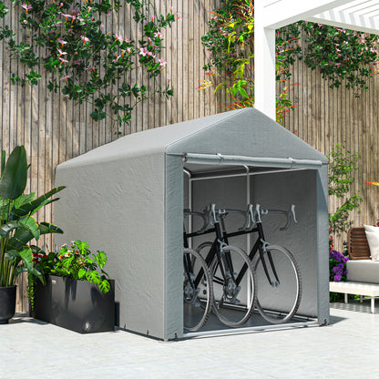 Outsunny 2.2 x 1.6 m Outdoor Storage Tent, with Accessories - Light Grey