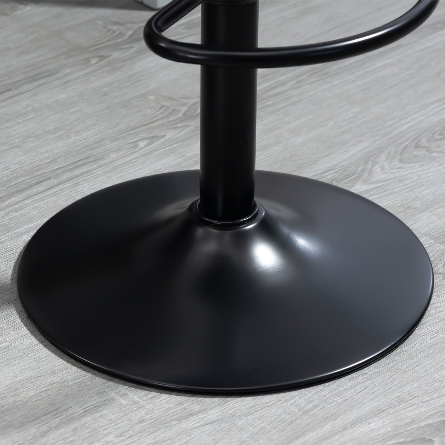 HOMCOM Adjustable Bar Stools Set of 2, Swivel PU Leather Barstools with Backrest & Footrest, Black