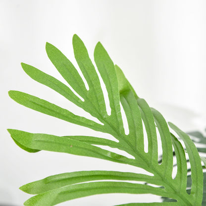 Outsunny 2 Pack 60cm Artificial Palm Tree Decorative Plant with Nursery Pot, Fake Tropical Tree for Indoor Outdoor Decor