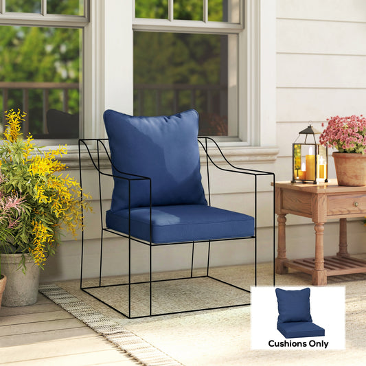 Outsunny Seat and Back Padded Cushion Set, CUSHION ONLY - Dark Blue