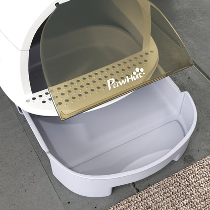 PawHut Enclosed Cat Litter Box w/ Pull-Out Drawer, Scoop, Deodorising Bags for Odour Control, Privacy, Portable, Easy to Clean