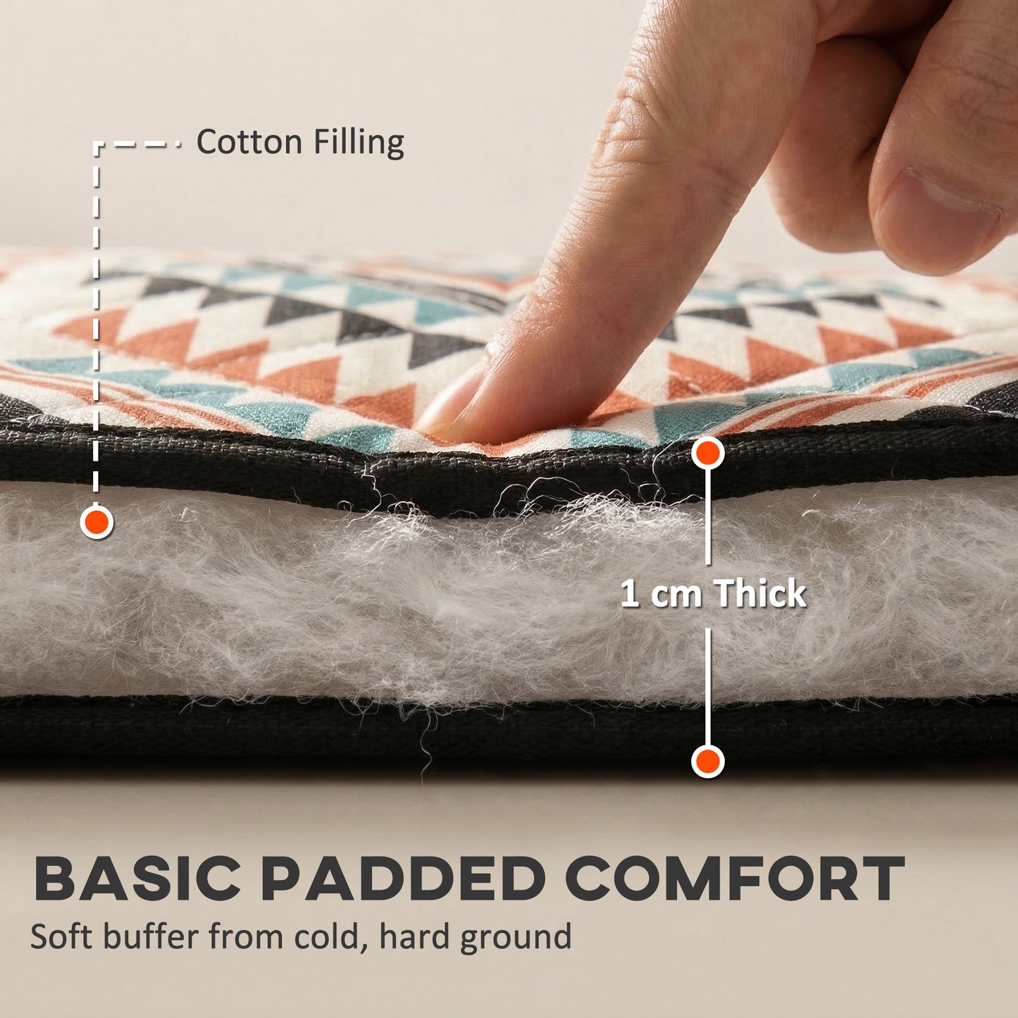 Outsunny Picnic Blanket, 200x200CM Large Beach Blanket Outdoor Picnic Mat with Integrated Strap for Camping, Mix-Colour