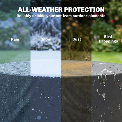 Outsunny Round Garden Furniture Cover, Waterproof Garden Table Cover, 420D Heavy Duty Oxford for Outdoor, Dia.214 x 70 cm, Black