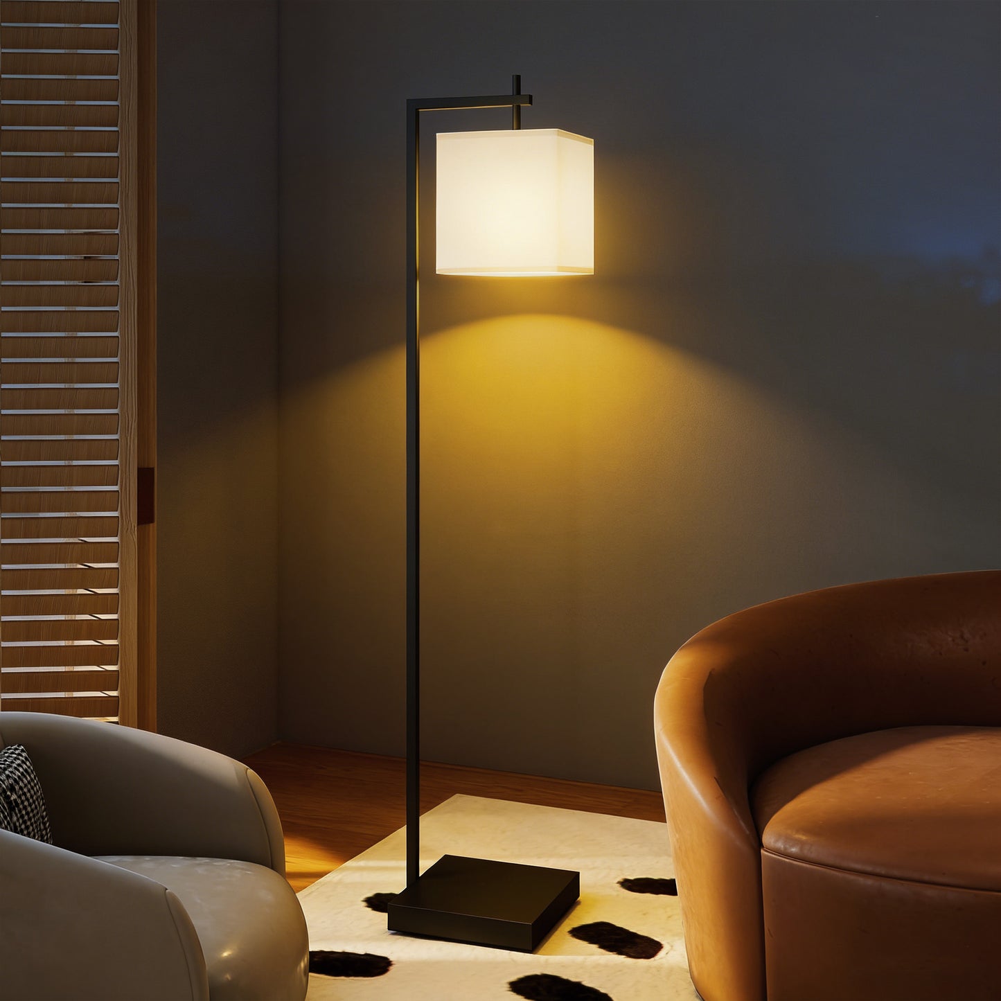 HOMCOM Floor Lamp for Living Room, 66" Modern Tall Standing Lamp with Adjustable Colour Temperatures & 10 Brightness Levels, Remote Control and Foot Switch for Bedroom Office, 9W LED Bulb Included
