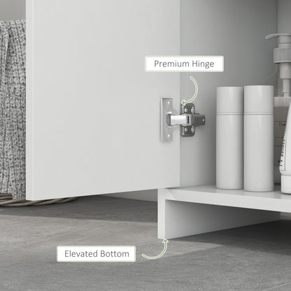 HOMCOM Narrow Bathroom Cabinet, Slim Bathroom Storage Unit with Open Compartment, Freestanding Storage Cupboard for Small Spaces, 30 x 30 x 160 cm, White