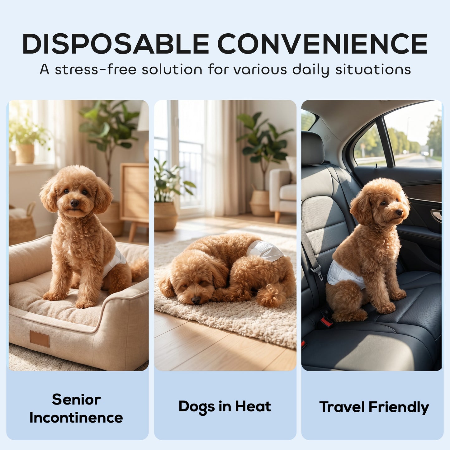 PawHut Dog Diapers Super Absorbent Leak-Proof Dog Nappies for Male Dogs Size XS 20-28 cm Waist