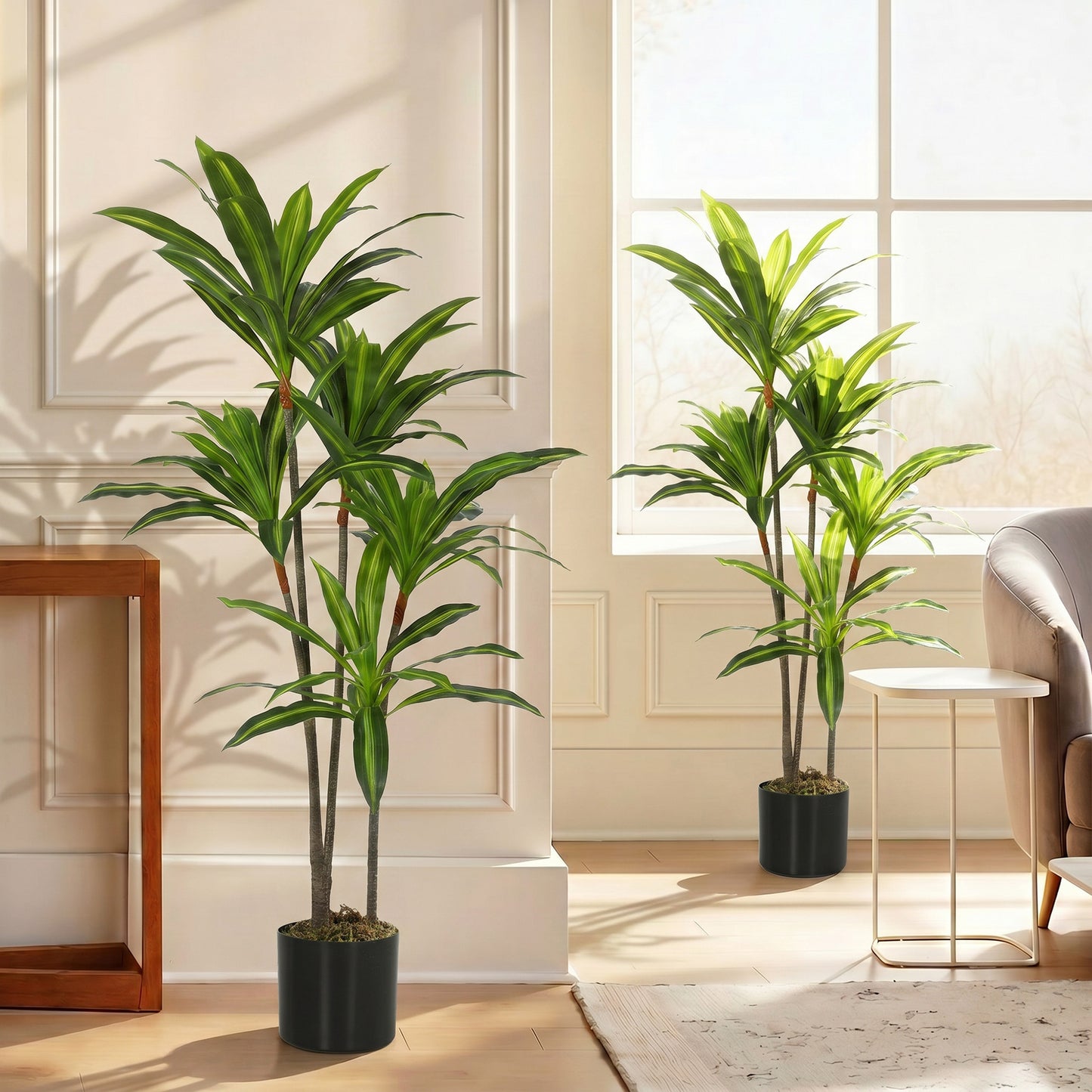 HOMCOM 150cm Lifelike Fake Tree, Artificial Dracaena Tree with Bendable Trunks, Green